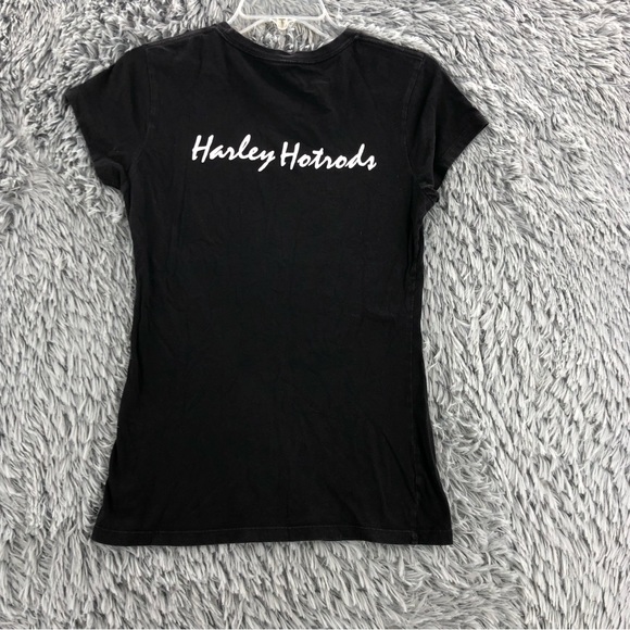 Alstyle Harley Tshirt Hotrods Womens Large Embellished Black Shirt - Picture 9 of 9